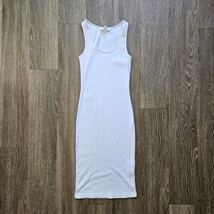 Forever 21 White Bodycon Midi Dress Sleeveless Tank Casual Basic S
